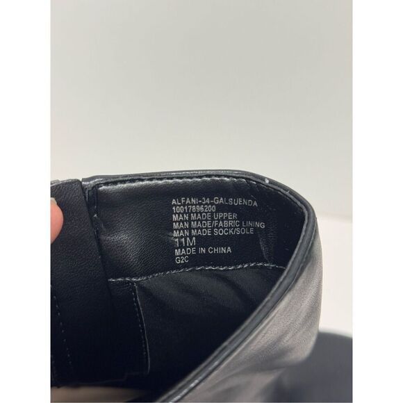 Alfani Boots Size 11 Black Almond Toe Faux Leather High Heel Side Zip NEW - Picture 7 of 10